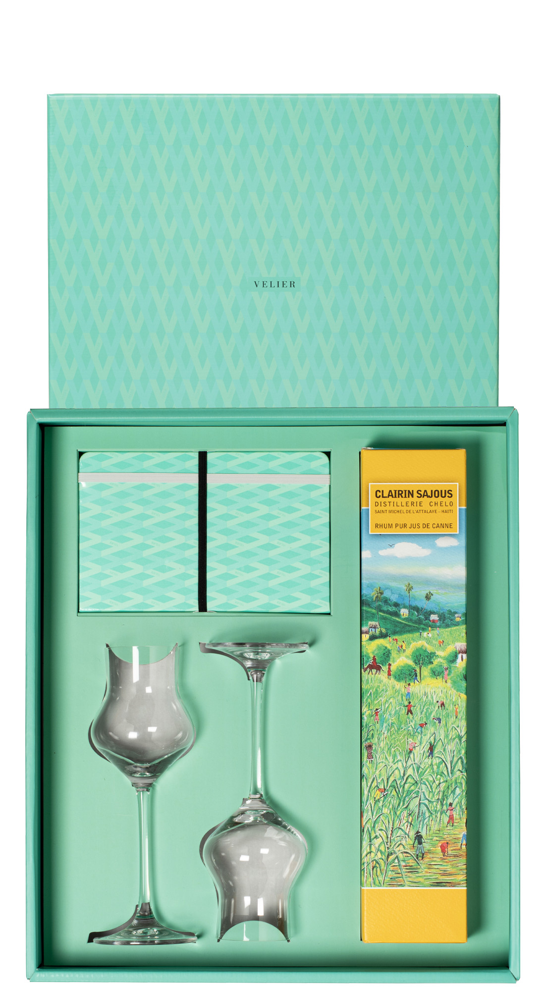 Velier Kit Clairin Sajous 9 R&eacute;colte 2021(Moleskine + 2 Calici)