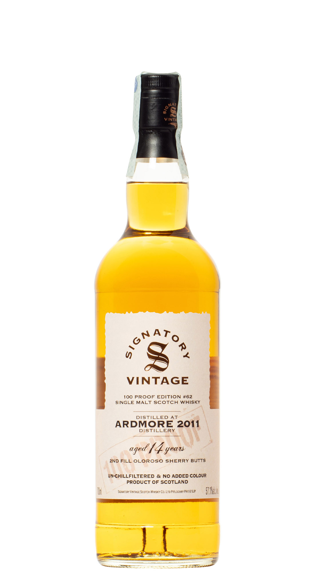 Signatory Ardmore 2011 14 Y.O. 100 Proof No. 62