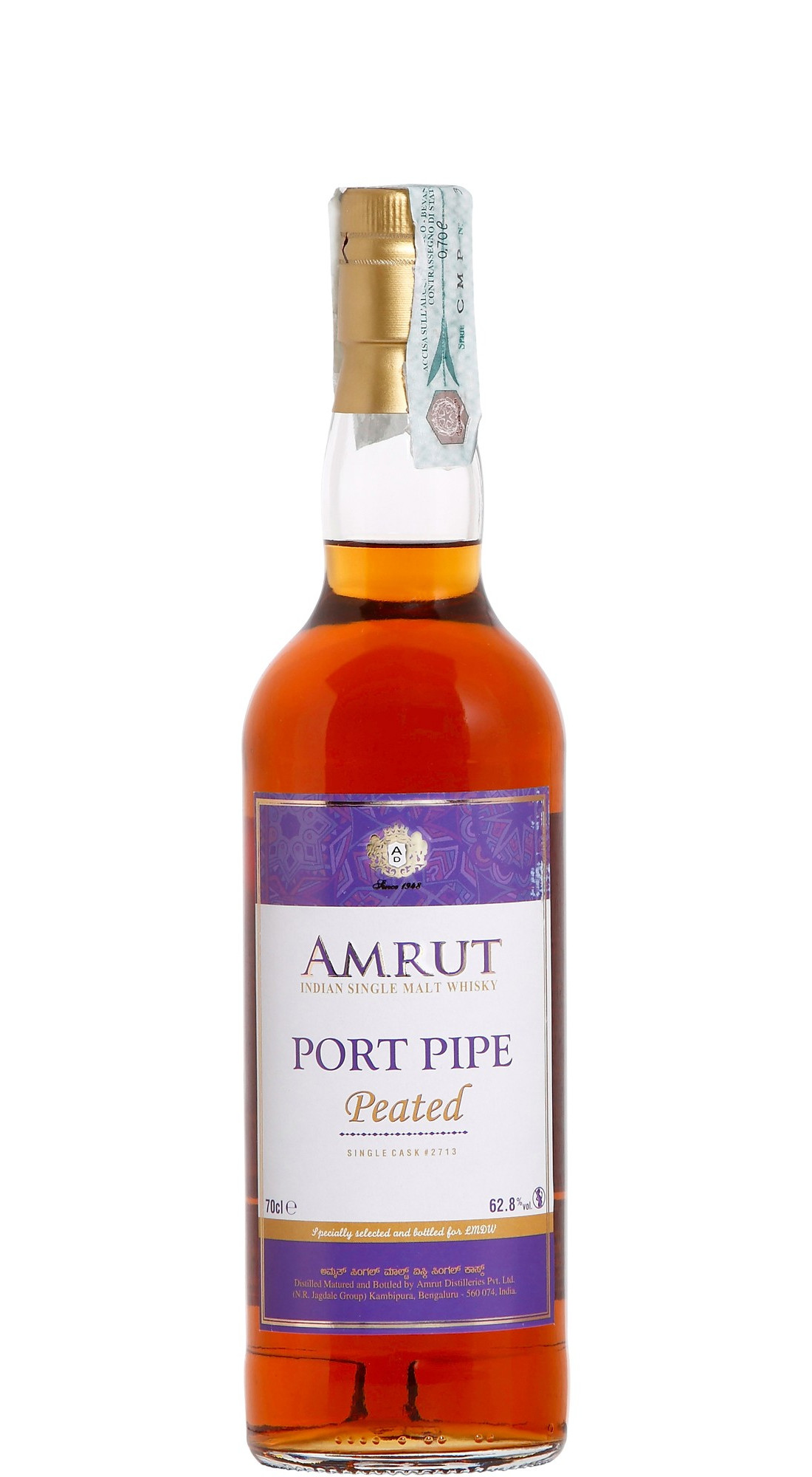 Amrut Single Cask Port Pipe Peated 7 Ans LMDW