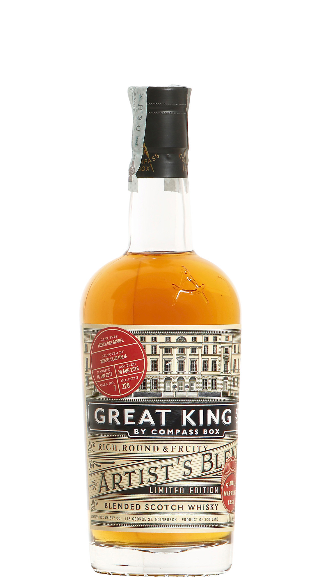 Compass Box Great King Street French Oak Finishing Whisky Club Italia 2018