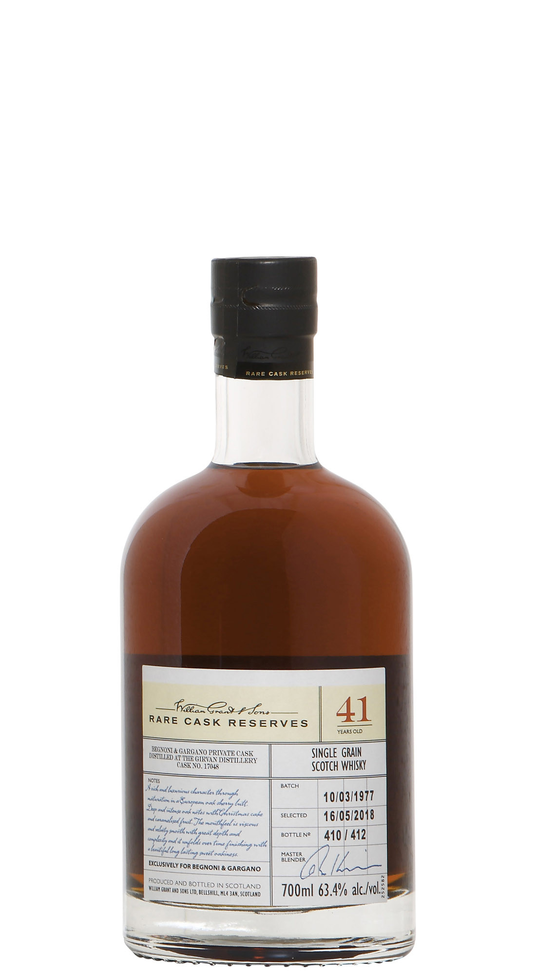 Rare Cask Reserves B&G Girvan 41 Y.O. Cask 17048