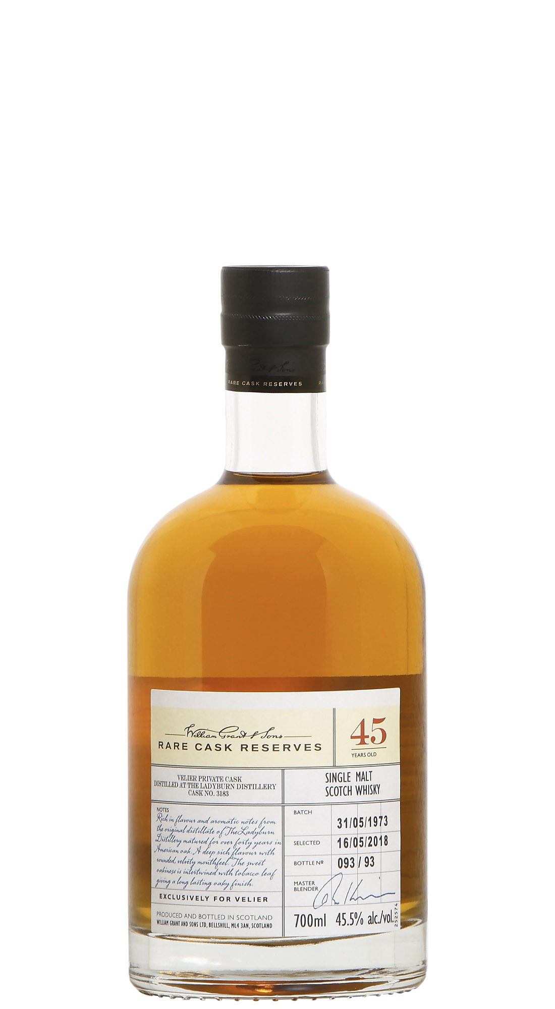 Rare Cask Reserves Velier Ladyburn 45 Y.O. Cask 3183