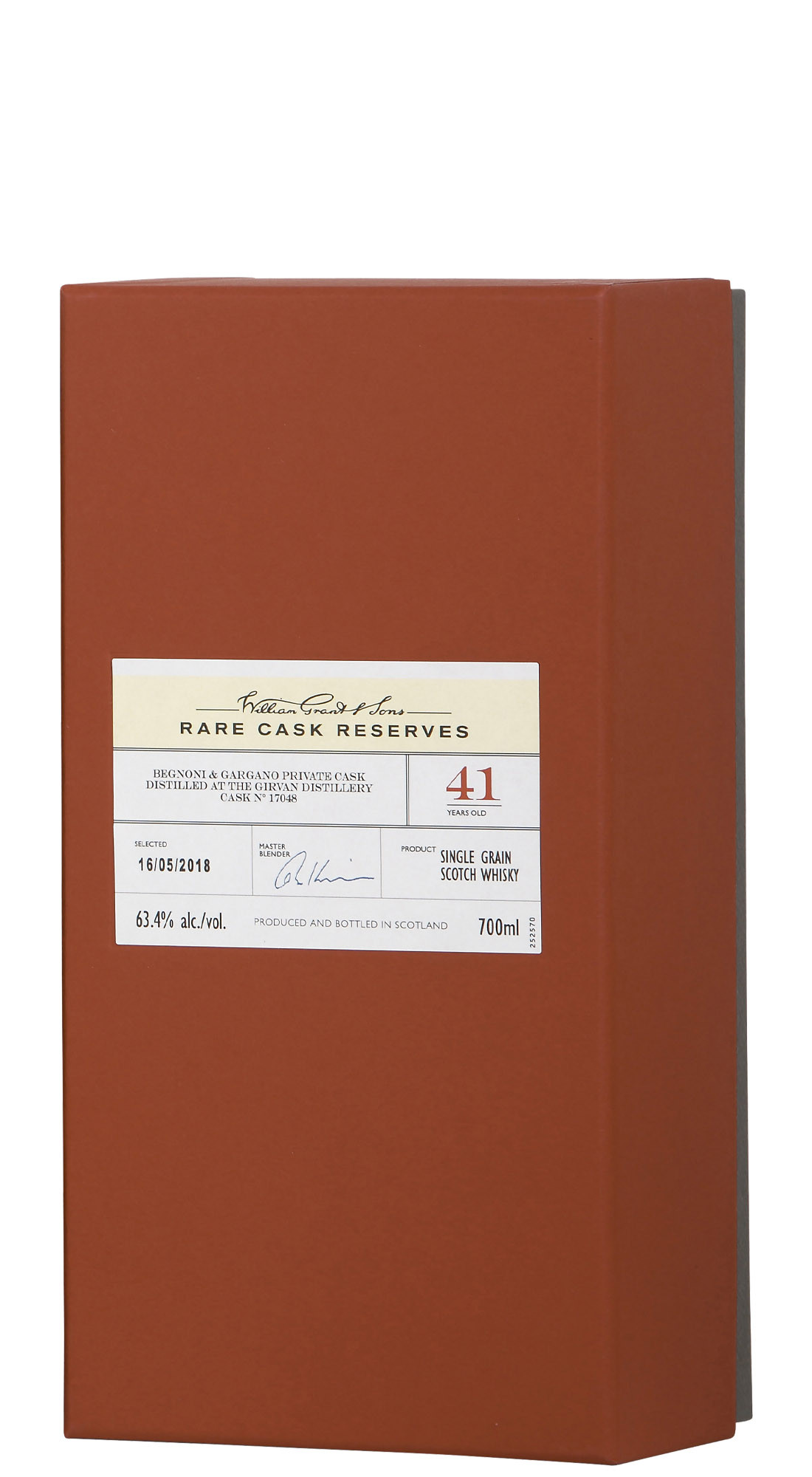 Rare Cask Reserves B&G Girvan 41 Y.O. Cask 17048