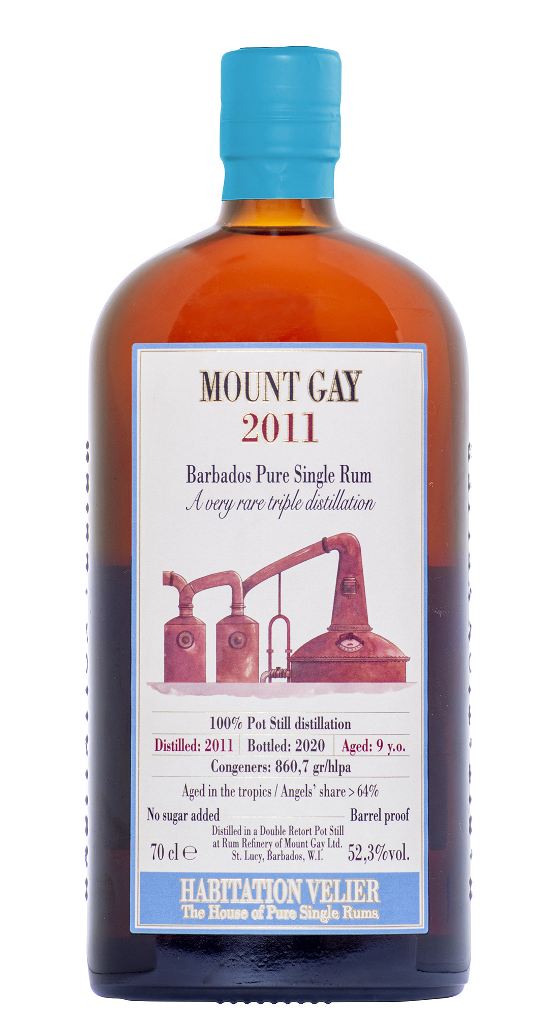 HABITATION VELIER MOUNT GAY TRIPLE DISTILLATION 2011 52,3&deg; CL 70