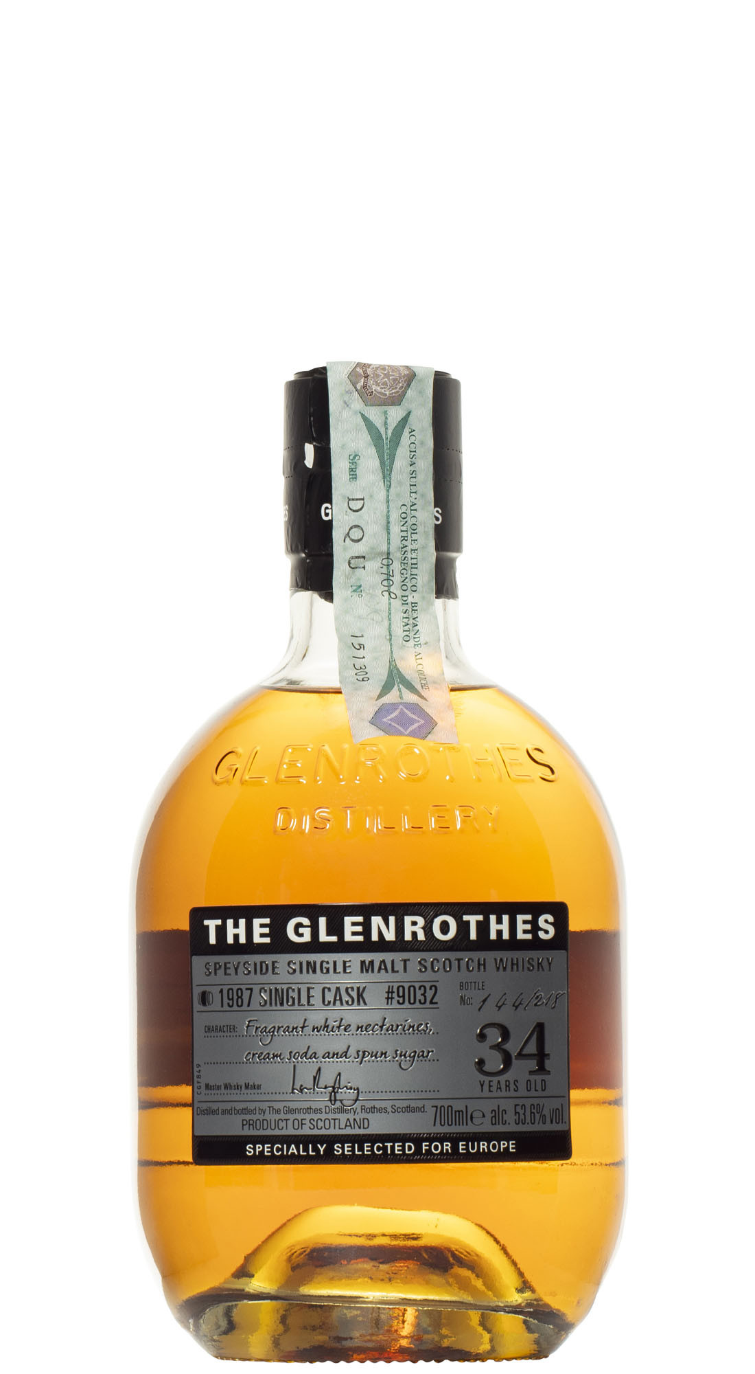 Glenrothes 1987 34 Y.O. Single Cask No. 9032 Platinum