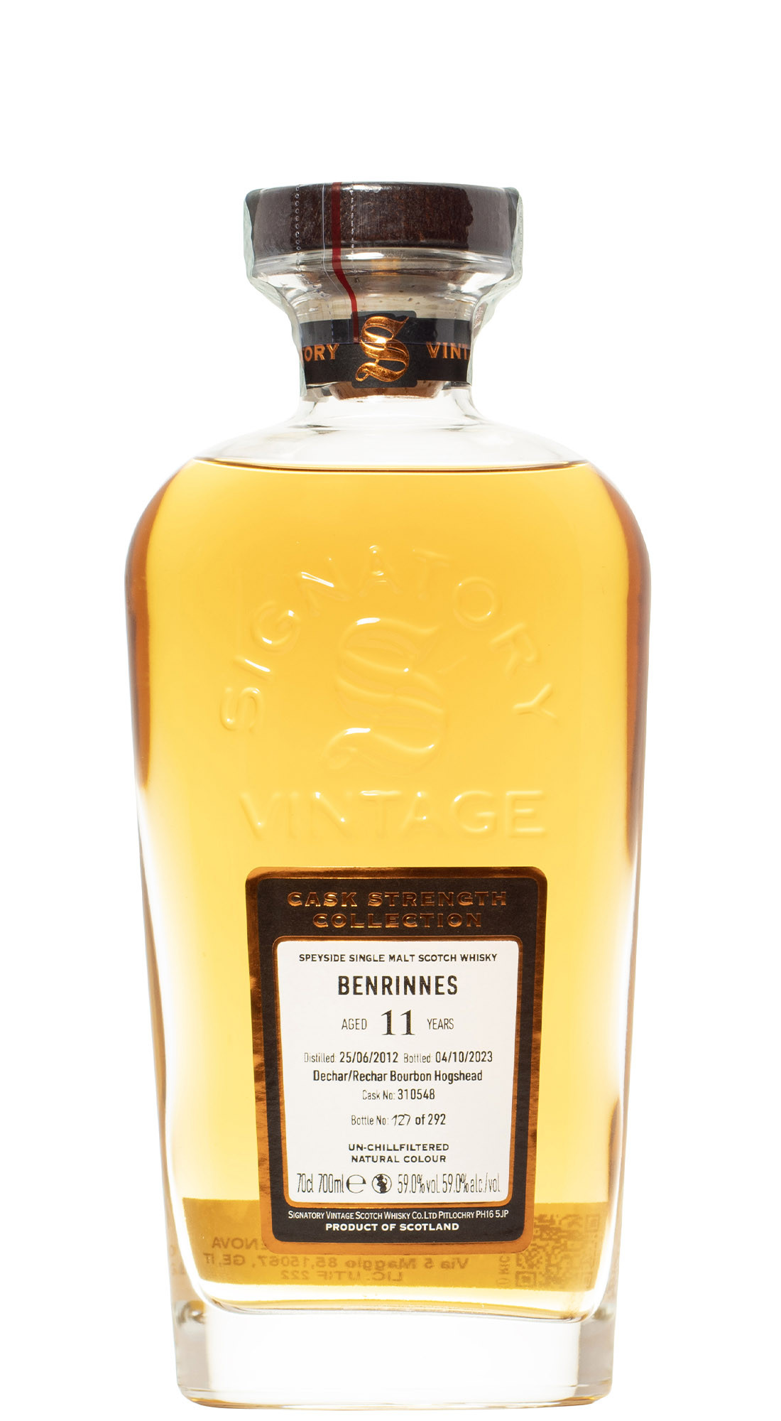 Signatory Benrinnes 2012 11 Y.O. Cask Strength