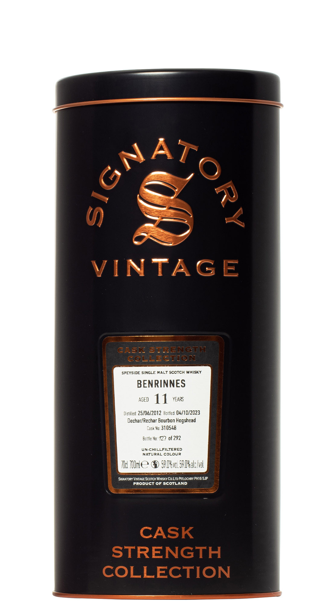 Signatory Benrinnes 2012 11 Y.O. Cask Strength