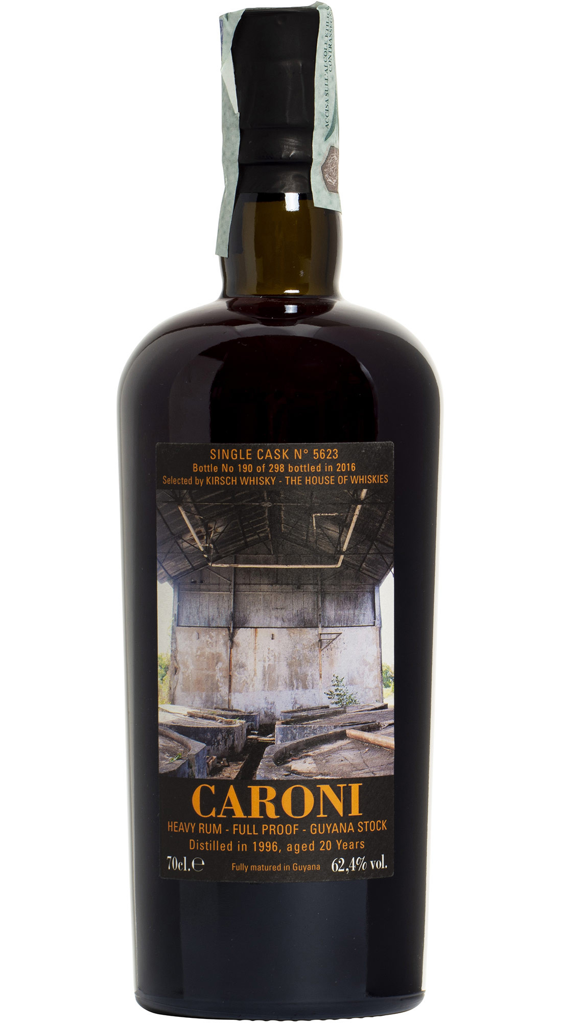 VELIER CARONI 1996 SC HEAVY FULL PROOF TRINIDAD RUM 20 Y.O. (KIRSCH WHISKY) GUYANA STOCK