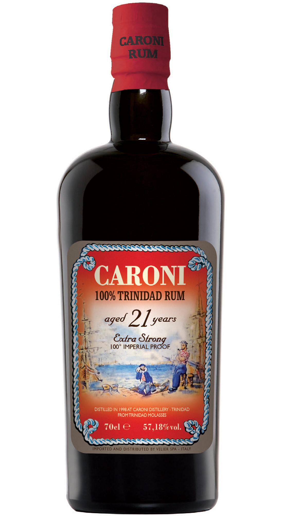 VELIER CARONI 1996 HEAVY 100&deg; IMPERIAL PROOF TRINIDAD RUM 21 Y.O.