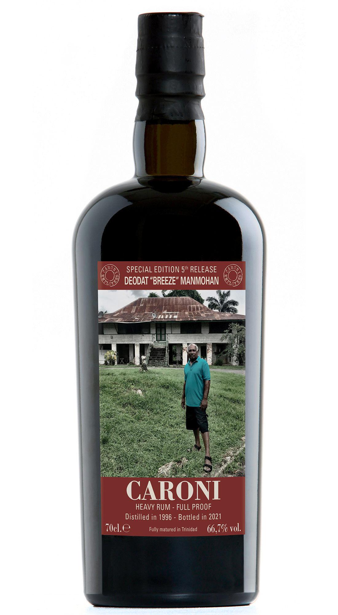 VELIER CARONI 1996 HEAVY FULL PROOF EMPLOYEES 5th RELEASE DEODAT &ldquo;BREEZE&rdquo; MANMOHAN  23 Y.O.