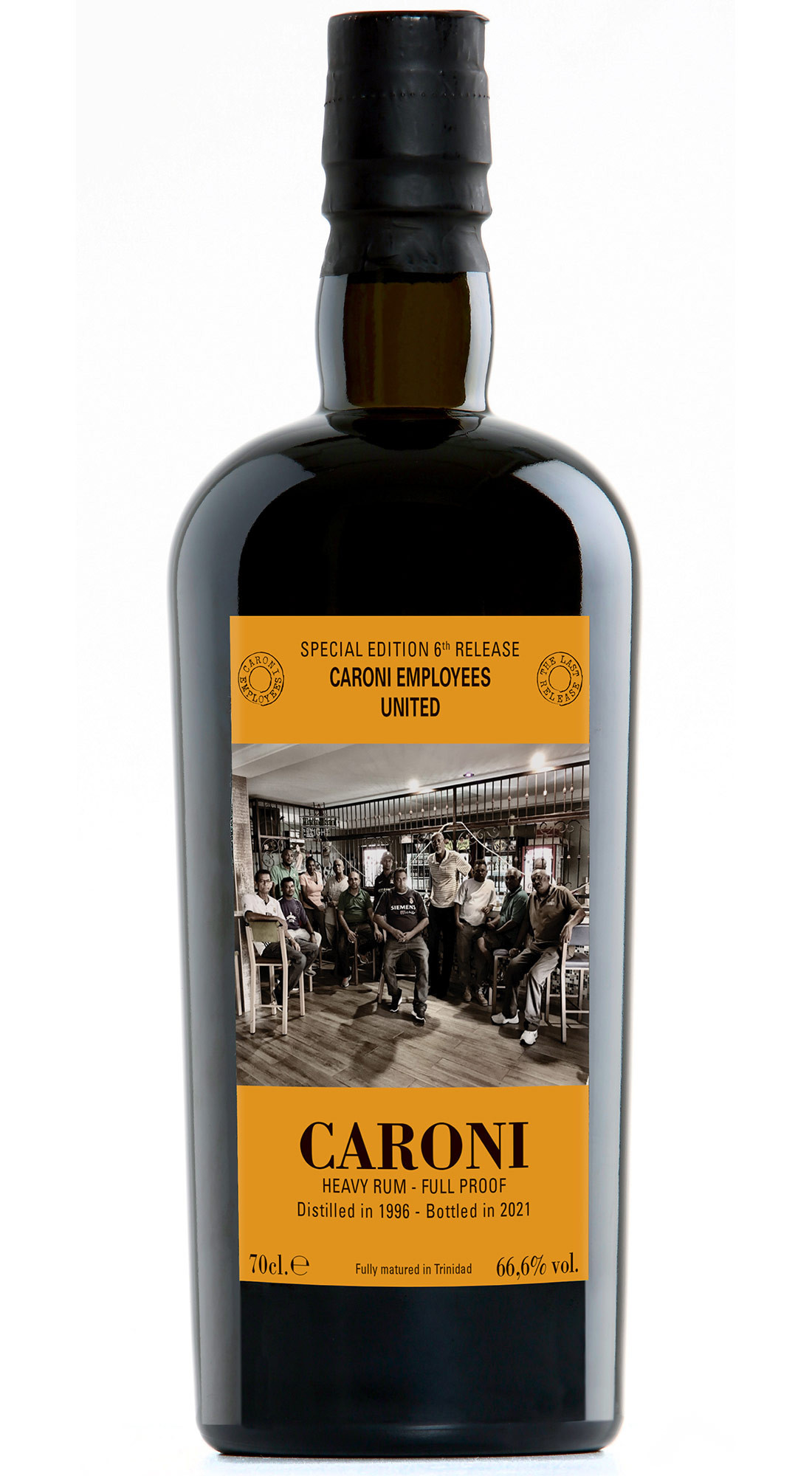 VELIER CARONI 1996 HEAVY FULL PROOF EMPLOYEES 6th RELEASE CARONI EMPLOYEES UNITED  23 Y.O.