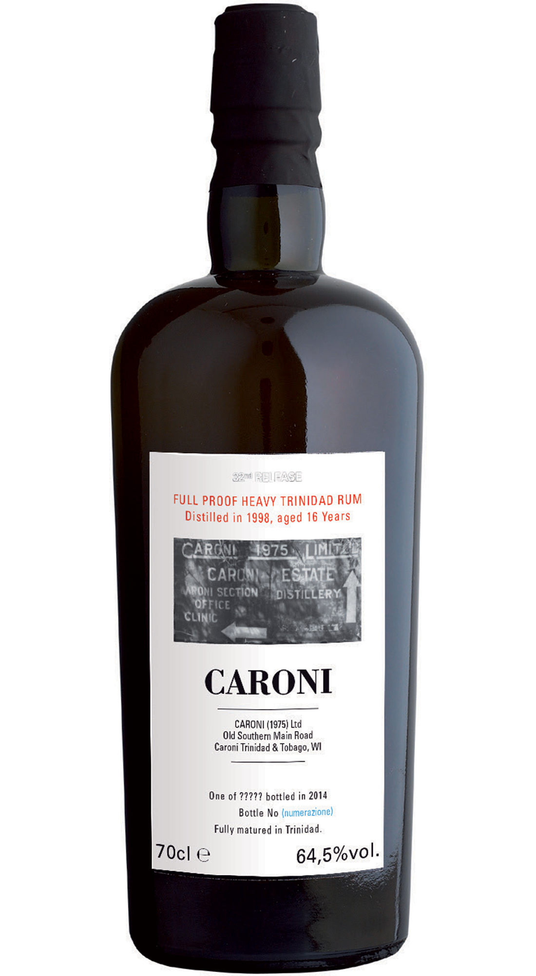 VELIER CARONI 1998 HEAVY FULL PROOF TRINIDAD RUM 16 Y.O.