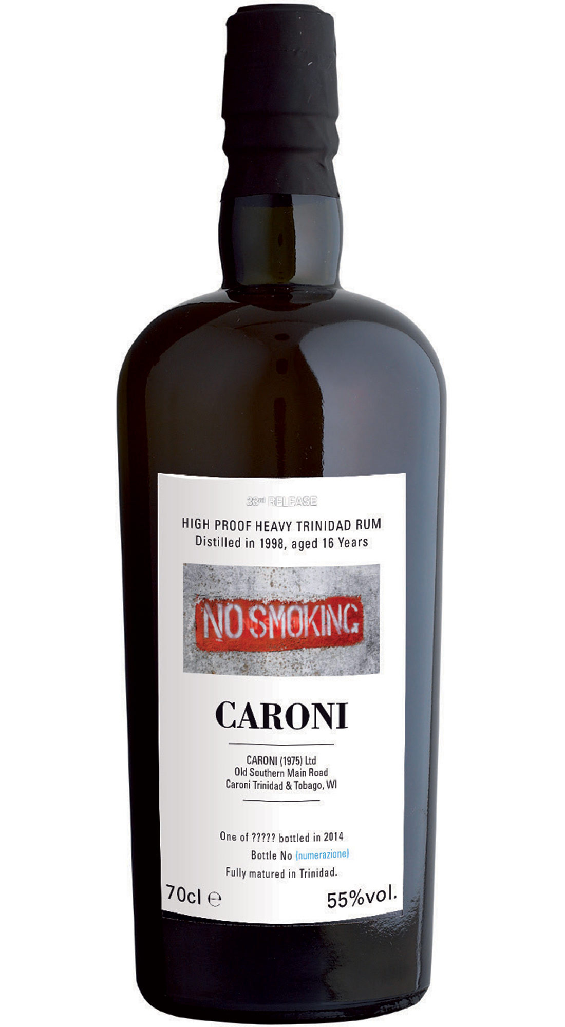VELIER CARONI 1998 HEAVY HIGH PROOF TRINIDAD RUM 16 Y.O. (NO SMOKING)