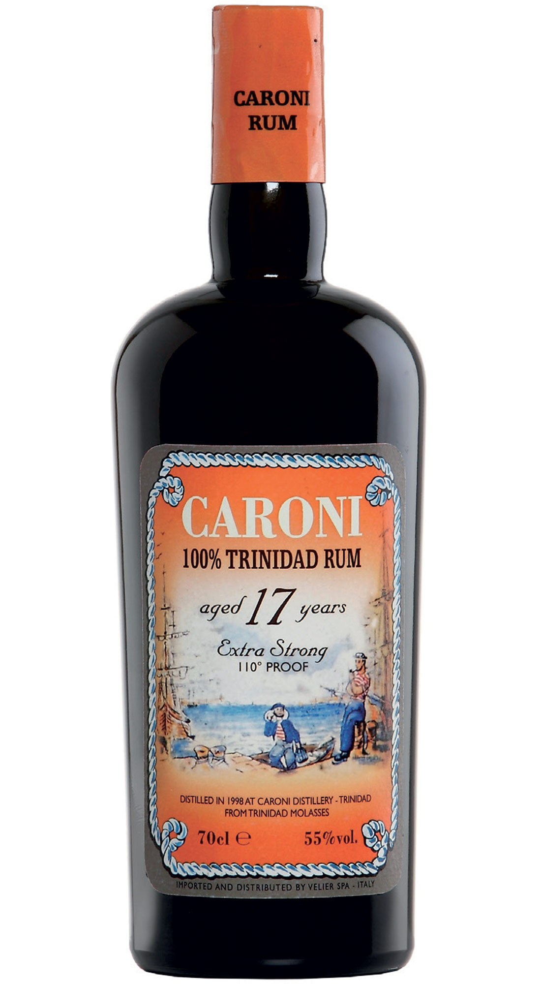 VELIER CARONI EXTRA STRONG 110&deg; PROOF TRINIDAD RUM 17 Y.O.