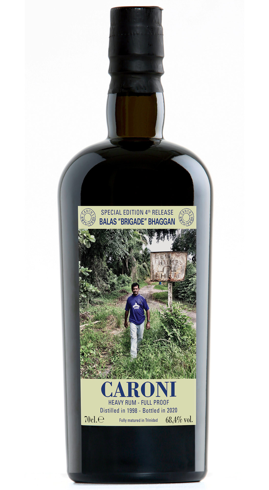 VELIER CARONI 1998 HEAVY FULL PROOF EMPLOYEES 4th RELEASE BALAS &ldquo;BRIGADE&rdquo; BHAGGAN  21 Y.O.