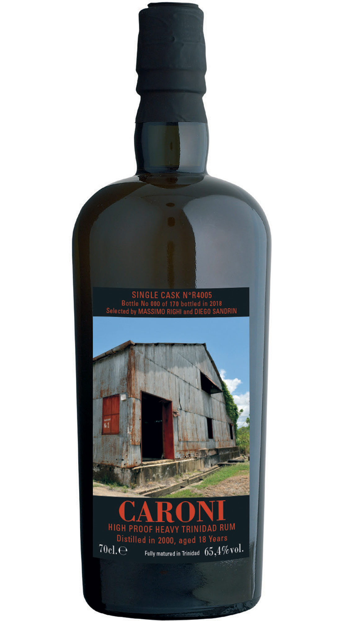 VELIER CARONI 2000 SC HEAVY HIGH PROOF TRINIDAD RUM 18 Y.O. (LION'S WHISKY)