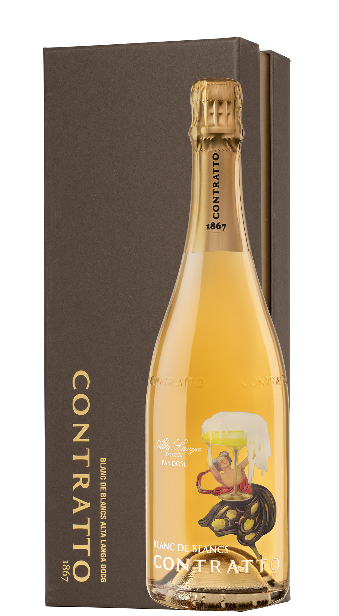 Contratto Blanc De Blancs Alta Langa 2018 Pas Dose Cofanetto