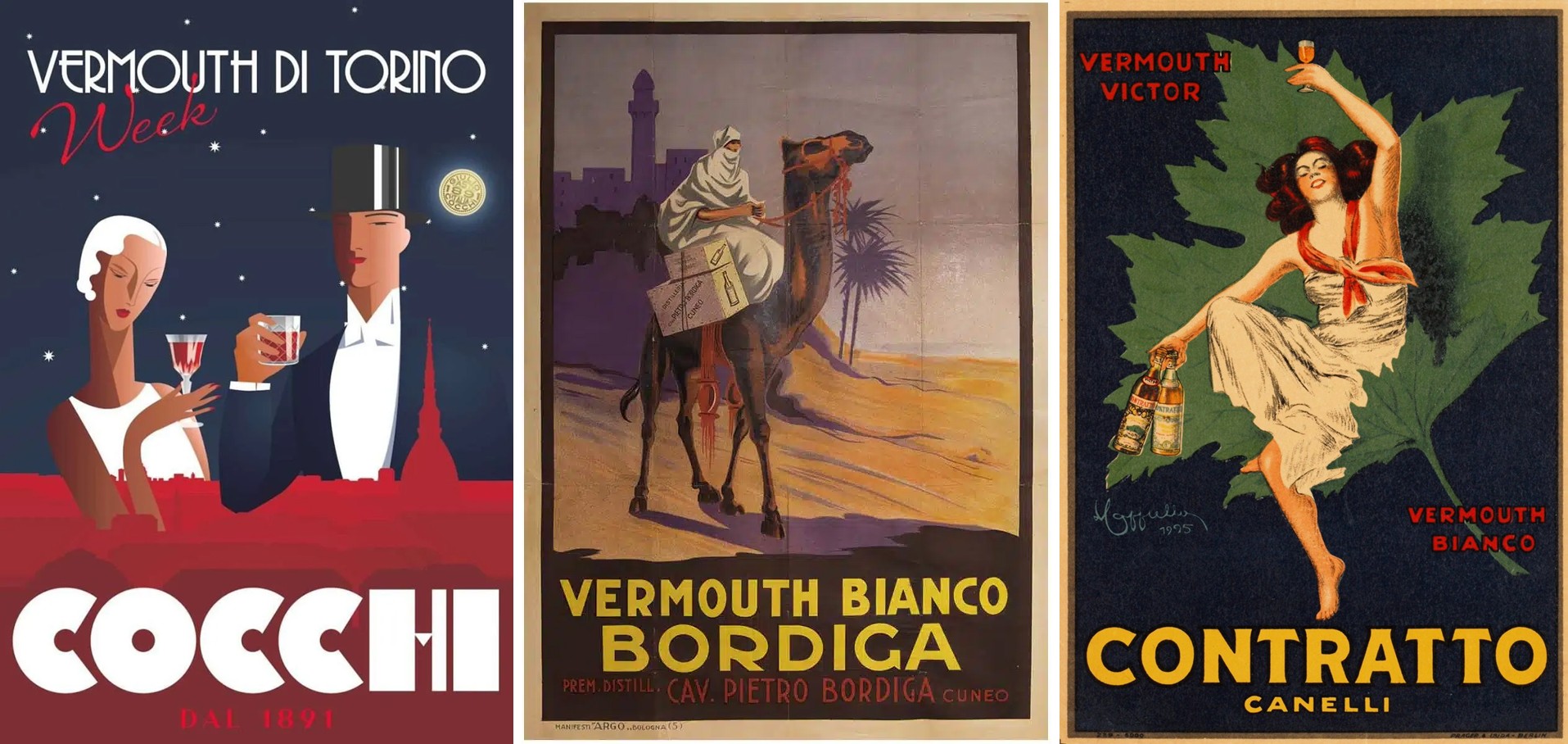 poster vermouth vintage bordiga cocchi contratto
